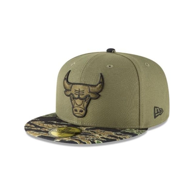 Sapca New Era Chicago Bulls NBA Tiger Camo 59FIFTY Fitted - Verzi